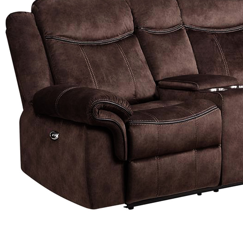 Console inclinable Coffee Power, accoudoirs coussinés, centre avec porte-gobelet, coutures de baseball, siège en tissu, 78,99 po Profond, 37,83 po de largeur, 41,3 po de hauteur, 180,26 lb avec interrupteur, tissu, profondeur, largeur,