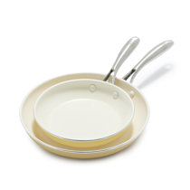 Reserve Ceramic Nonstick 10-Piece Cookware Set, Sunrise with Gold-Ton