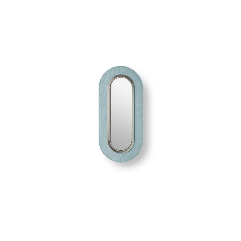 Lens 1 - Light LED Flush Mounted Sconce, 17.9" H x 8.7" W x 1.8" D, Sea Blue, Matte Ivory