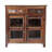 Cynera Antique Solid Wood 2 Drawer Glass Door Cabinet