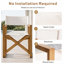 Ensemble repas pour 6 personnes avec chaises pliantes en bois et table rectangulaire en fer