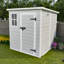 6x6 Ft Polypropylene Outdoor Storage Shed, Waterproof, With Window For Garden, Backyard, Lawn Waterproof Ft, Lockable Doors,