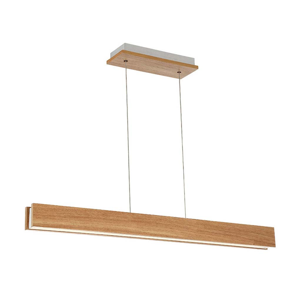 Drift Single Light Glass Dimmable LED Pendant, 3" H x 38" W x 2" D, Walnut
