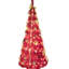 Arbre de Noël rouge de 6 pi avec 150 lumières DEL blanc chaud, entièrement décorées avec des éléments festifs