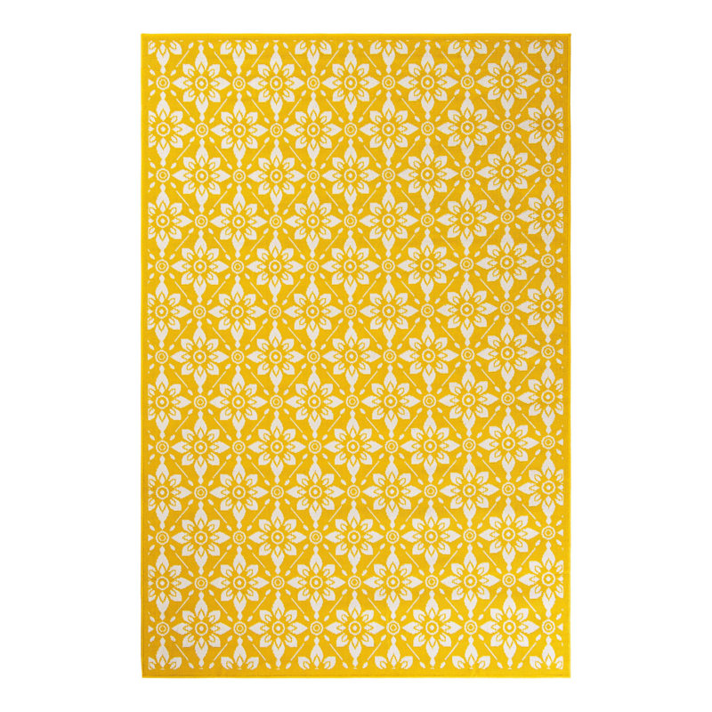 Outdoor Trellis Floral Indoor / Outdoor Rug, Rectangle 6'1" x 9'