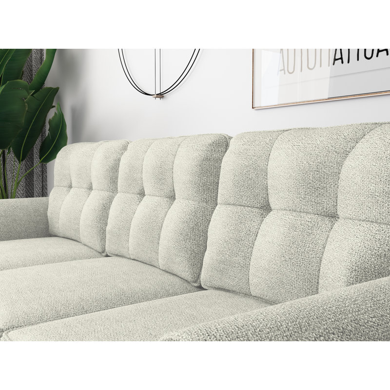 Canapé à accoudoirs arrondis 78 po, Polyester beige
