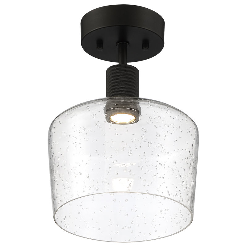 Southglenn Glass Semi Flush Mount, Matte Black