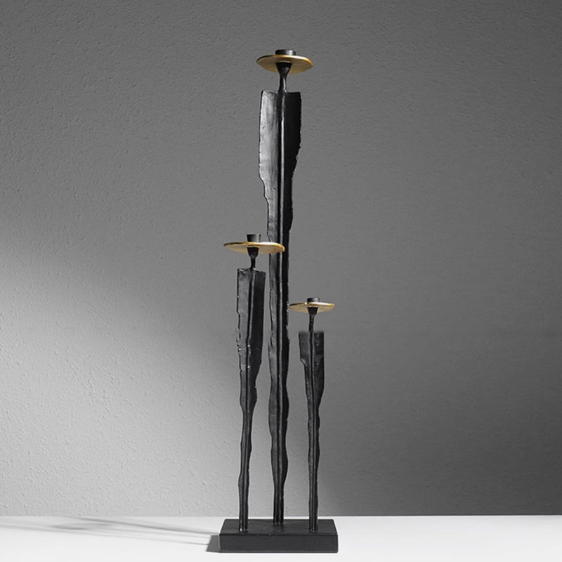 Candélabre moderne à trois figures, ornement artistique pour la décoration intérieure