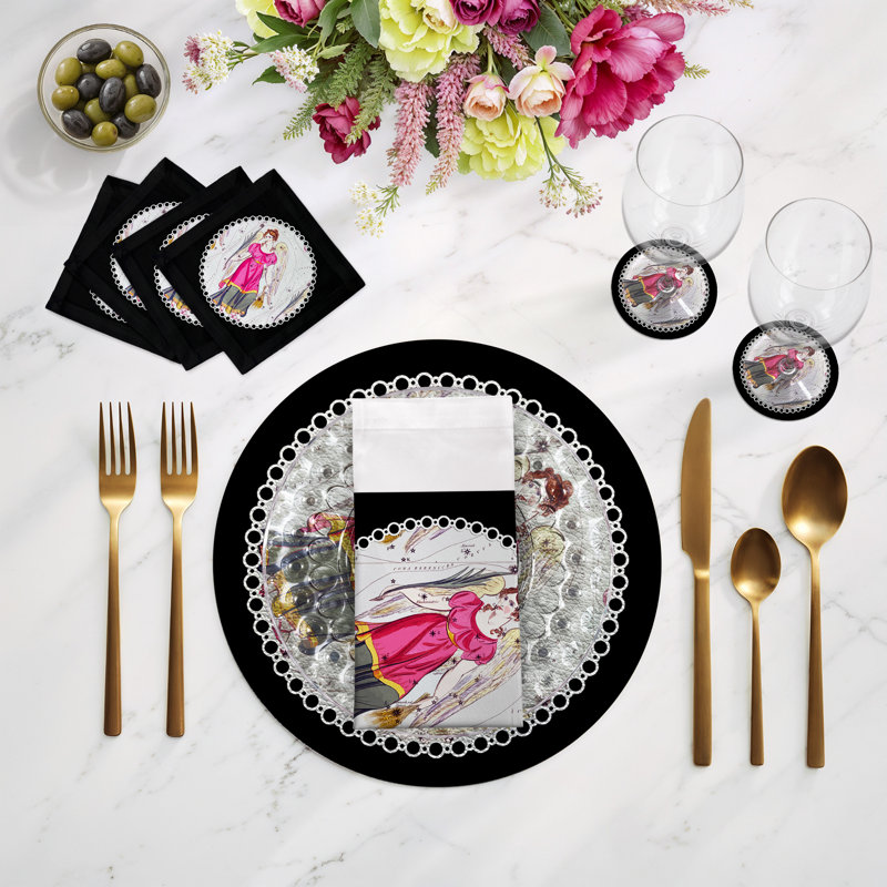 Sous-verres ronds Zodiac, Noir