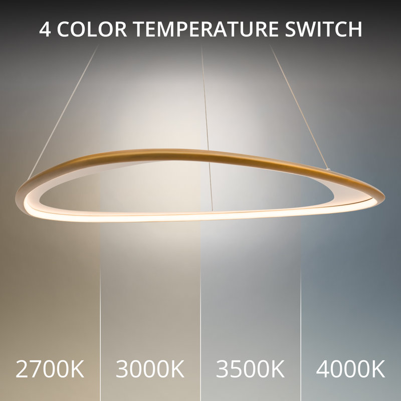 Oyster LED Pendant, 4000K, 42" W x 42" D, Aged Brass