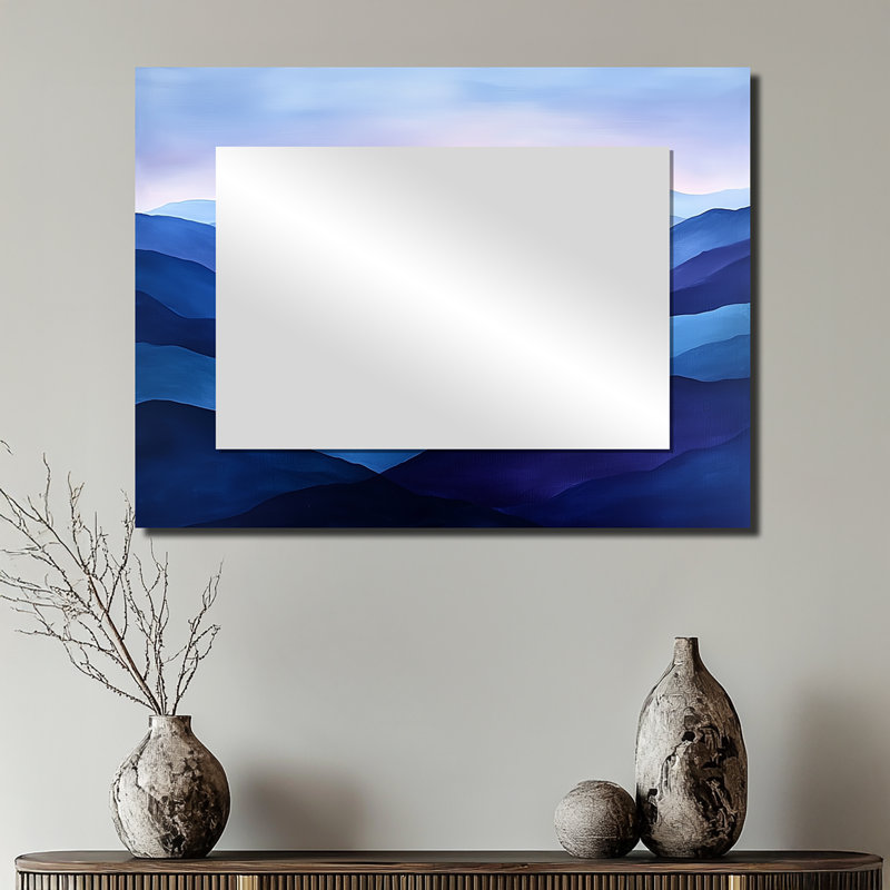 Lavande, montagne, crêtes au crépuscule II - paysage mural miroir d'art mural - imprimé sur métal, 24" x 32"