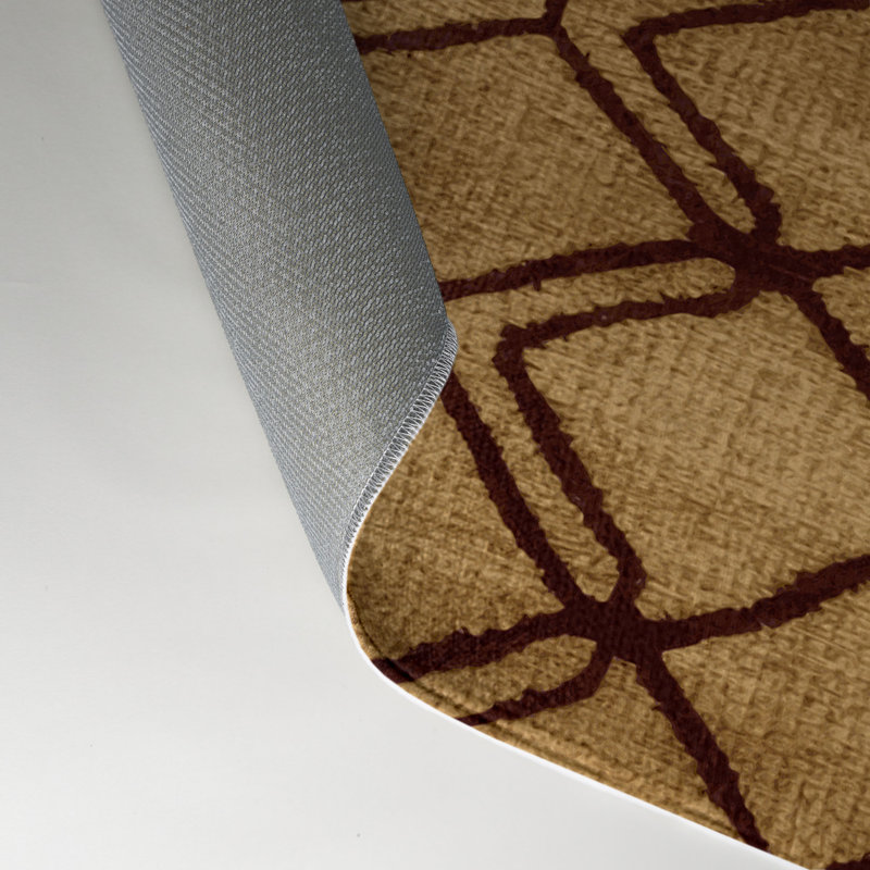 Tapis brun intérieur et extérieur Trellis, Rectangle 5 pi x 7 pi