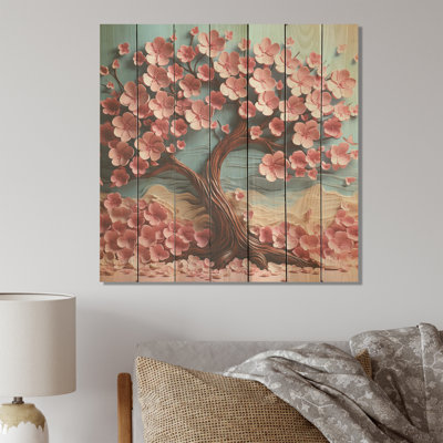 Essence d'arbre rose et mauve II - Arbre sur bois