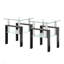 Ensemble de 2, table basse moderne en verre trempé, table de bout, table carrée pour le salon, table de bout-1009964906-1009964917
