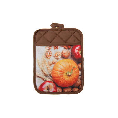 Pot Holder with Pocket Pumpkin Apple- Set of 6