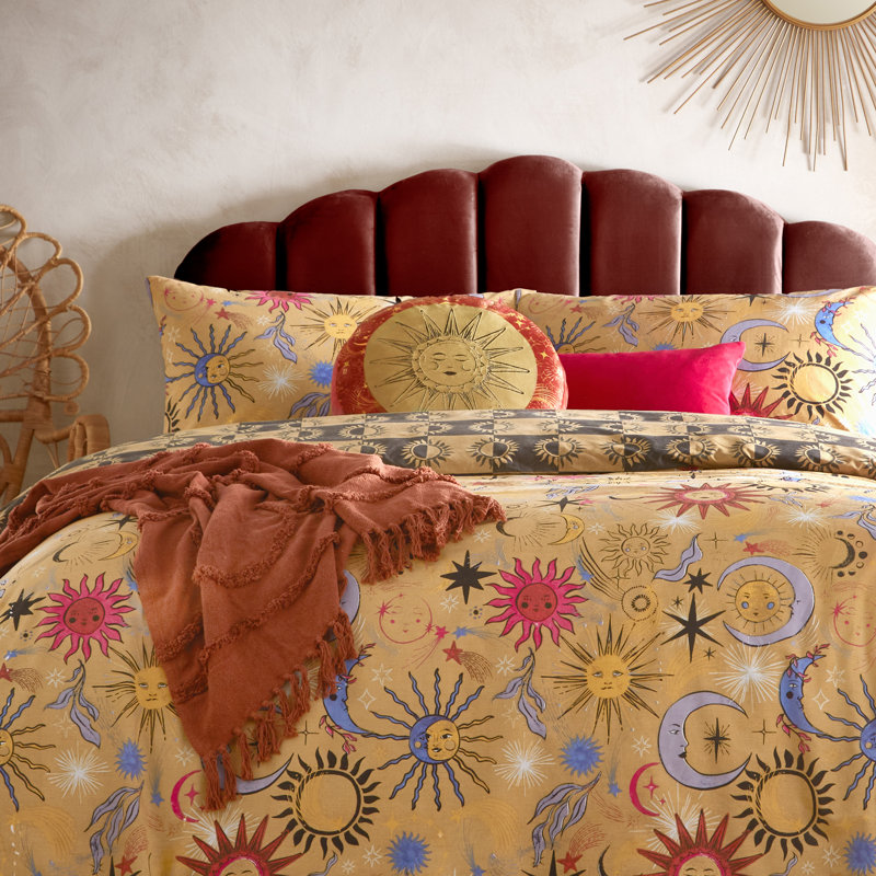 Ethereal Sun Abstract Circular Throw Cushion