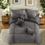 Ensembles de literie luxueux en micro velours côtelé, polyester grand confort gris