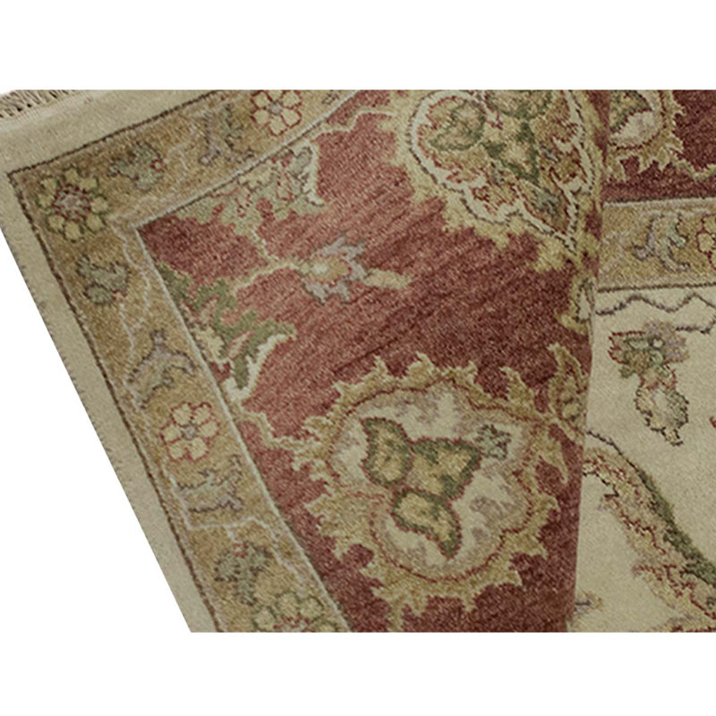 Wool Oriental Area Rug in Brown/Ivory/Rust