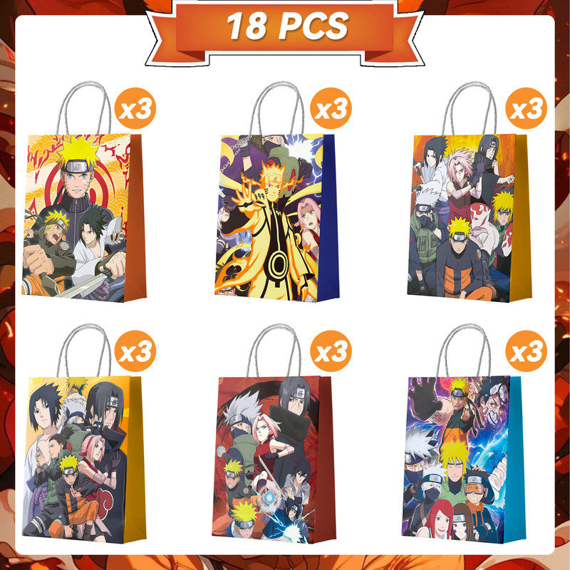 Naruto Gift Bags,18pcs Naruto Party Favor Bags Naruto Goodie Bags Naruto Treat Bags