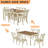 6 - Person Farmhouse Rectangular Solid Wood Dining Set, Brown/white
