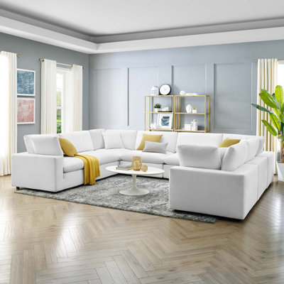 Modway Commix Down Filled Overstuffed Velvet 8-Piece Sectional Sofa