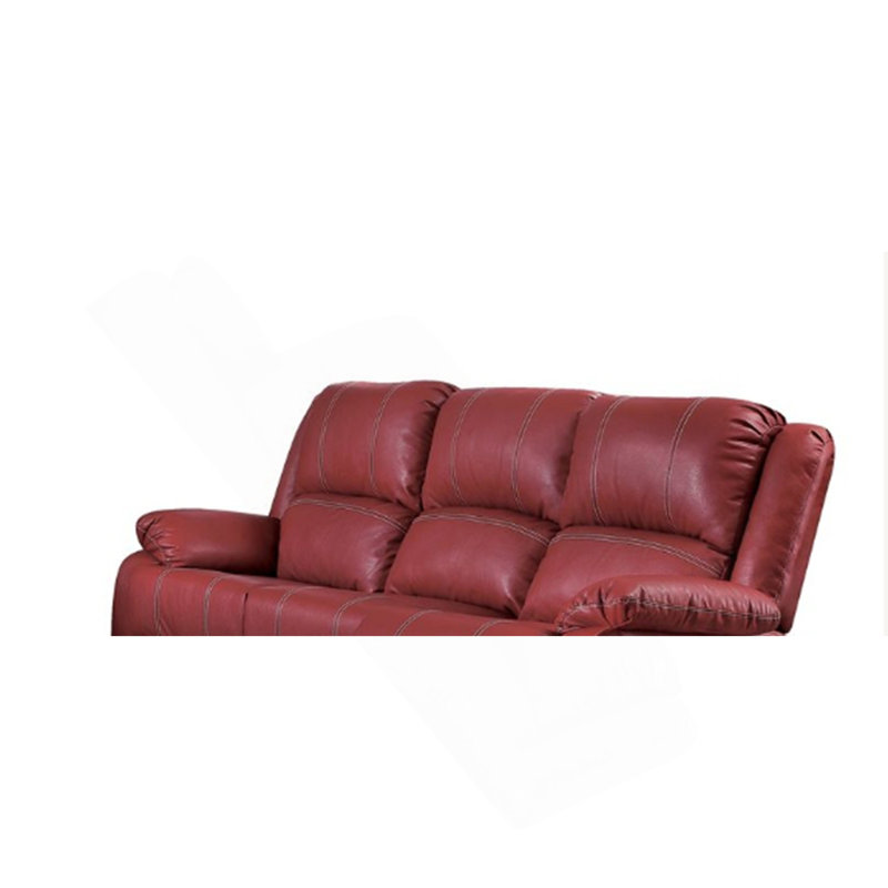 Red Synthetic Leather Motion Sofa