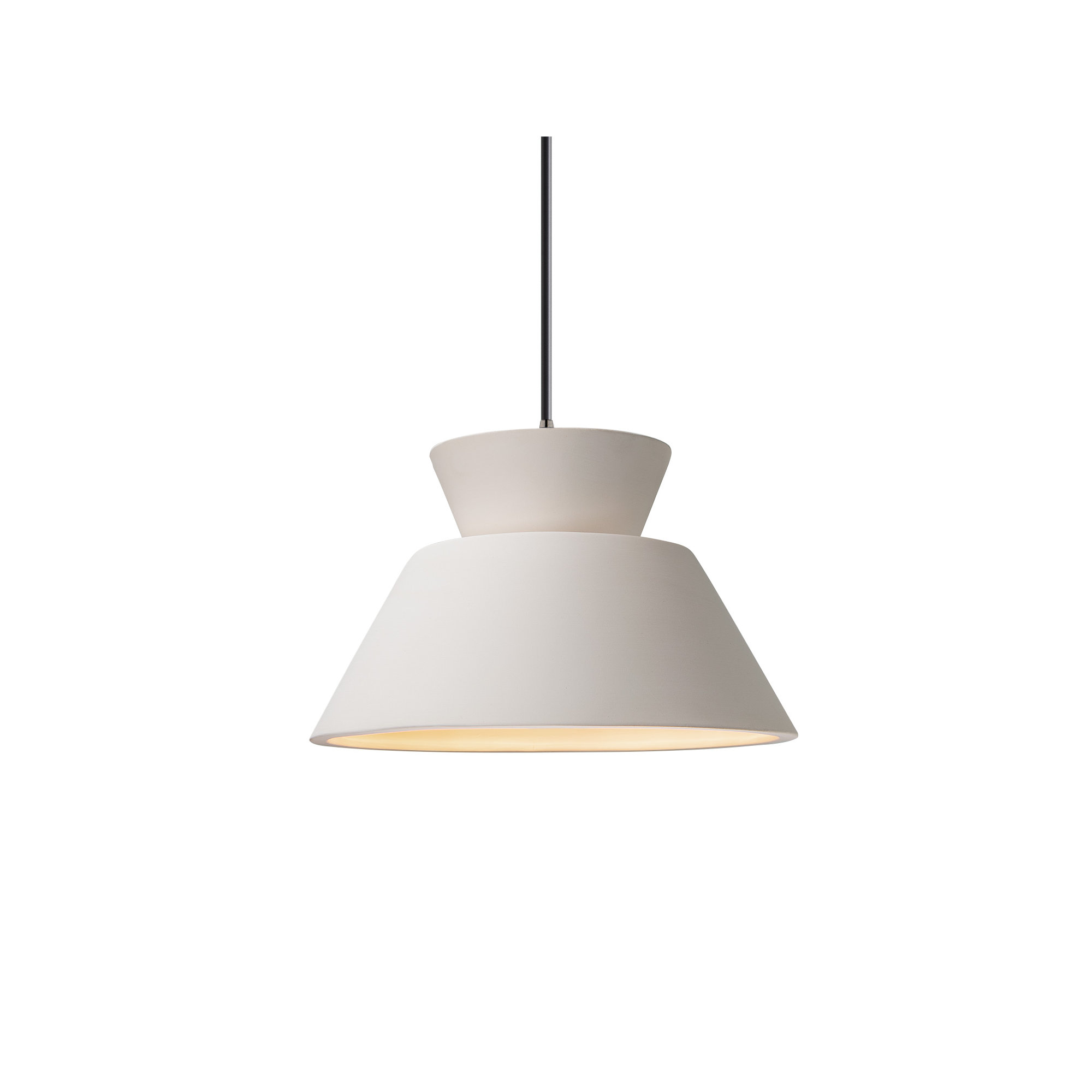 Logan 1 - Light Single Geometric LED Pendant, Brushed Nickel, Incandescent, Bisque