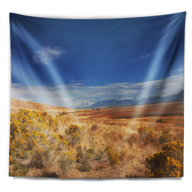 Tapisserie «paysage vaste prairie sous ciel bleu», H 32 po x l 39 po