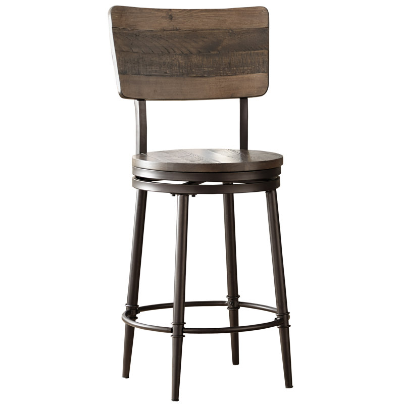 Birdsall Swivel Counter Stool, Brown, Counter Stool (26” Seat Height)