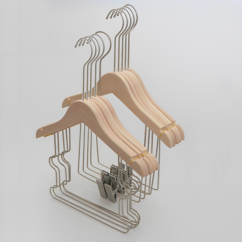 Ensemble compact de cintre compact en bois massif (petite taille), 10