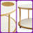 Modern Round Storage Coffee Table with Dual-Tier Design - White & Gold-934515226