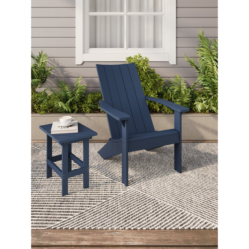 Crystal Harbor Modern Stationary Adirondack Chair – Sleek Recycled HDPE Outdoor Muskoka Chair, White