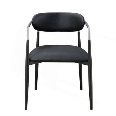 Gavan Black Synthetic Leather  Chair (Set Of 2)