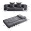 Canapé modulaire transformable avec 3 tabourets de repose-pieds - Lit pliant en mousse de soutien, méridienne compacte en chenille pour les petits espaces et les bureaux à domicile-198507376
