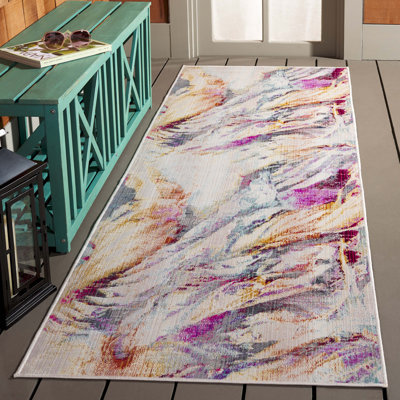 Tapis d'intérieur / extérieur à motif abstrait Zarella Performance