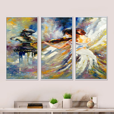 «Love With Endless Music», 3 pièces, cadre flottant, impression sur toile