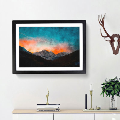 Sunrise over a Mountain - Picture Frame Painting Print