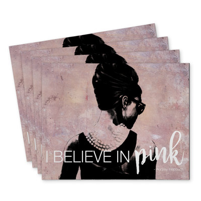 I Believe in Pink Polyester Dreketi Set of 4 - Home Decor