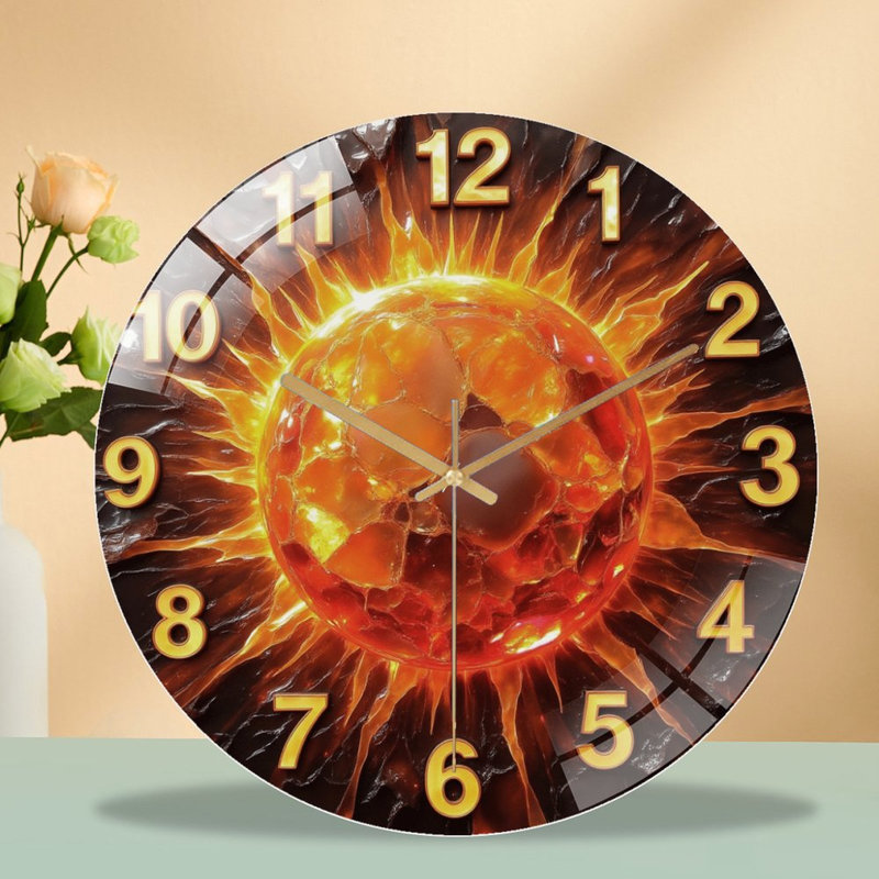 Horloge murale en verre Fiery