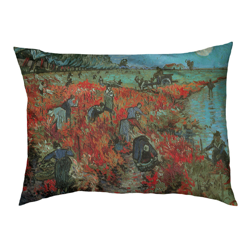 Coussin d’extérieur pour chien vineyard Burk, Petit (l 29,5 po x P 19,5 po x H 9,5 po), Jaune / Noir / Rouge