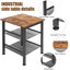 Table de chevet en fer Borrero en brun / noir
