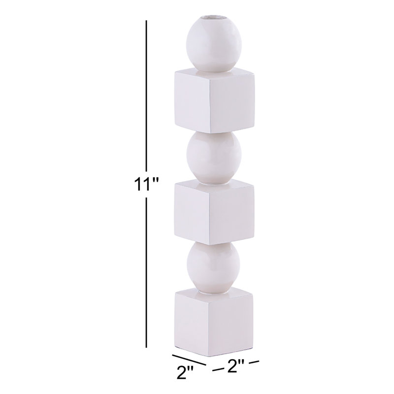 Porte-bougie Paulding, H 11 po x l 2 po x P 2 po, Blanc