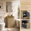 Meuble-lavabo cannelé 20 po avec lavabo en métal doré brossé, fermeture en douceur-726947954