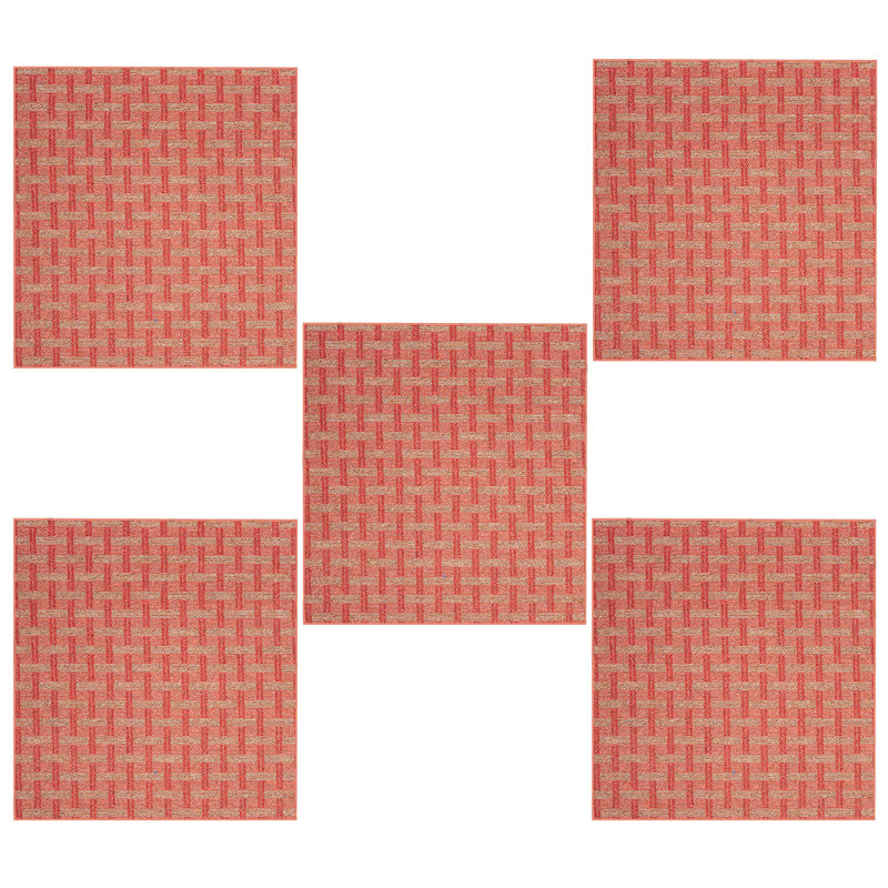 Ensemble de tapis intérieur / extérieur en polyester touffeté à la machine Hufeza, Octogone 3 pi