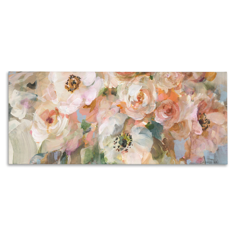 «Blush Flower Bouquet Canvas», conception par Danhui Nai, H 10 po x l 24 po