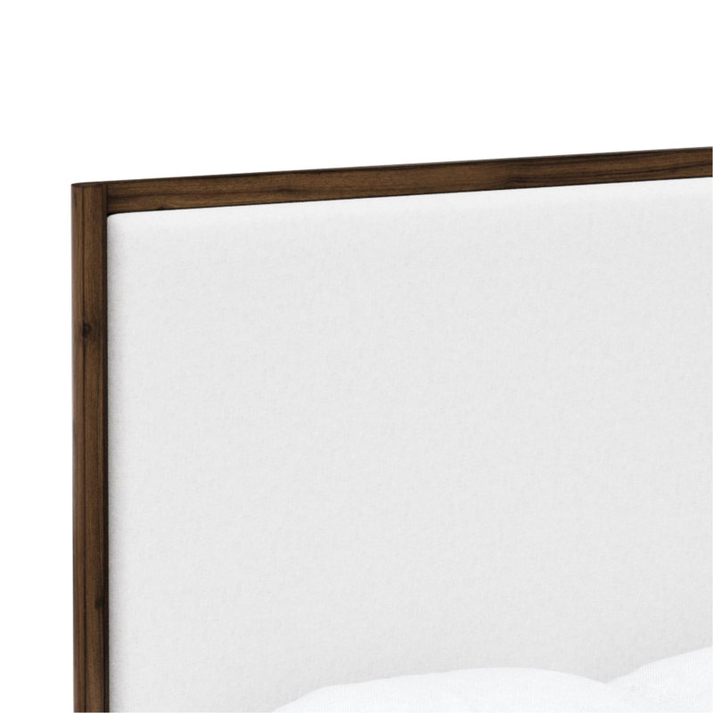 Lit en bois massif et grand lit en noyer avec tête de lit tapissier