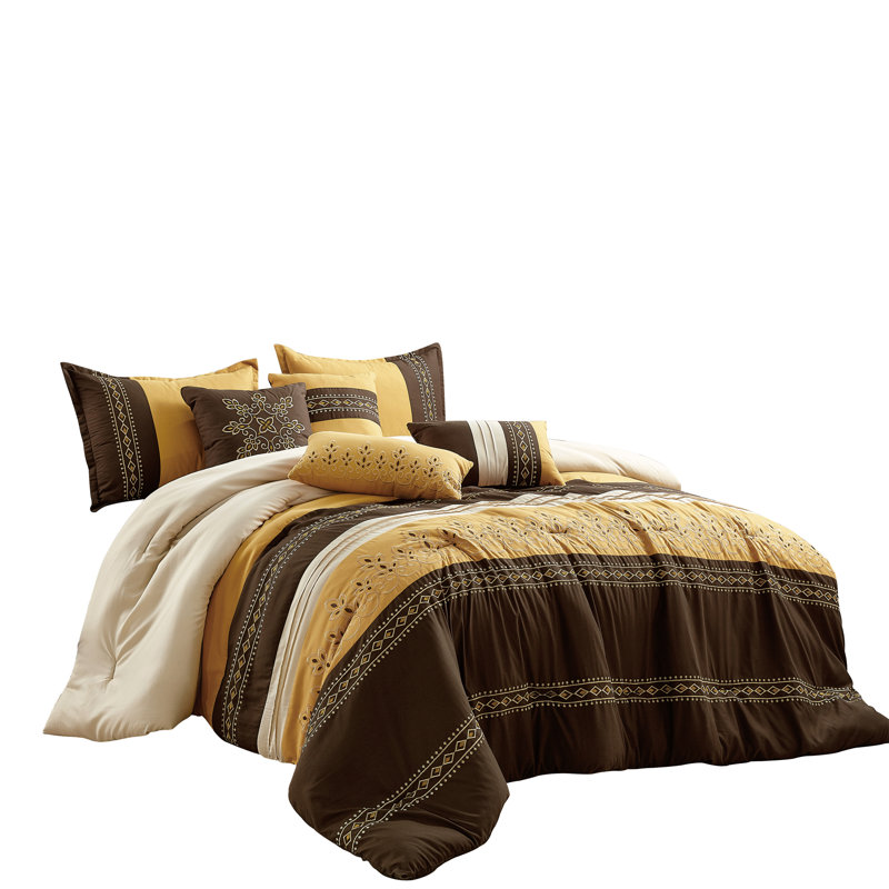Ensemble d'édredon de luxe Naenia, Édredon grand, 2 taies décoratives et 4 coussins