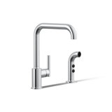 Purist® Two-Hole Kitchen Sink Faucet with 8" Spout and Matching Finish Sidespray