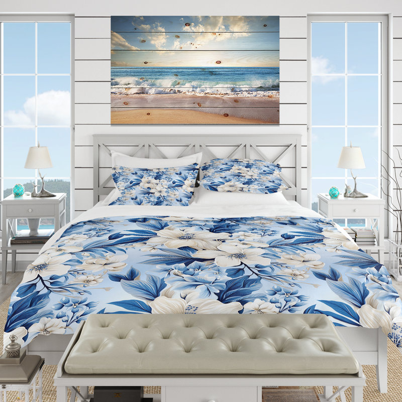 Literie Azure Oasis, Housse de couette pour très grand lit et 2 très