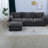 Seat Sectional Sofas with Movable Ottoman, Chenille Upholstery, Modern Home
